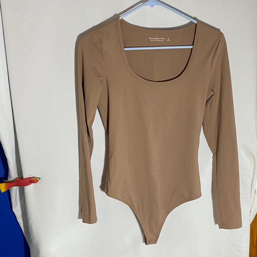 Abercrombie & Fitch Tan/Light Brown Soft A&F Collection Bodysuit, Size Small